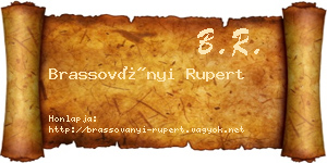 Brassoványi Rupert névjegykártya